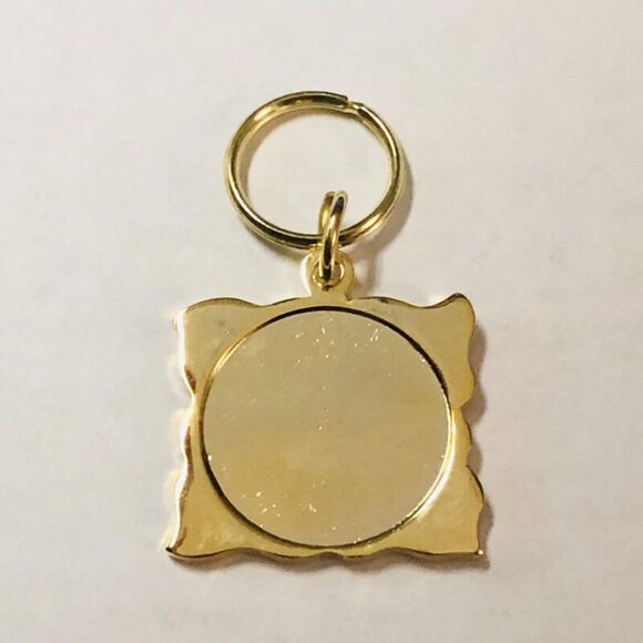 Keychain with Red Dog with Blue Spots and Glasses KeyRing New - Picture 2 of 3